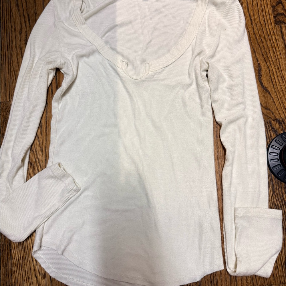 Joah Brown Off-White Long Sleeve Top